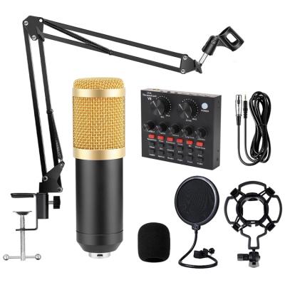 China Handheld Studio Microphone Bm800 Microphone Kits Bm800 Recording Condenser Microphone For Computer Phantom Power Bm-800 Karaoke MIC V8 Sound Card for sale