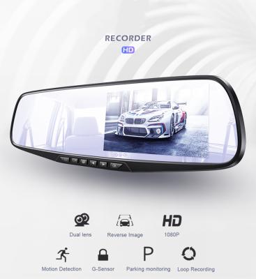 China Hot Selling FULL HD 2 Lens Mirror Dash Cam Car DVR Rearview Mirror Two Camera 2 HD Video Recording 2021 1080P Dual Camera for sale