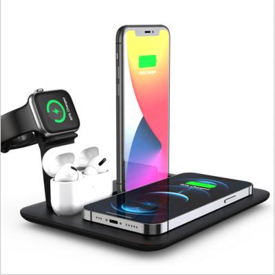 China One Charger for Each of 2021 New Design High Quality 15W Fast Charging Stand Multifunctional 5 in 1 Wireless Charger for Cellphones/Watch/Earbuds for sale