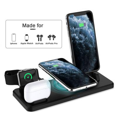 China Convenient 4 in 1 CE FCC ROHS Certificate Wireless Charging Station 15W Qi Wireless Charging Dock for iPhone for iwatch for AirPods for sale