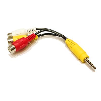 China COMPUTER AV Cable 3.5mm Jack to 3RCA Female Audio Cable for TV Box Stereo to RCA Cable for sale