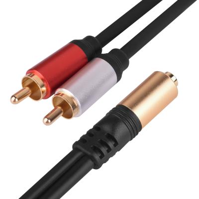 China Car 3.5mm 2RCA Female To Male Stereo Audio Cable 3.5mm 1/8