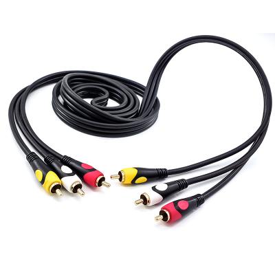 China COMPUTER 1.8M 24K Gold Plated 6FT 3RCA to Compound 3RCA AV Male to Male Cable for sale