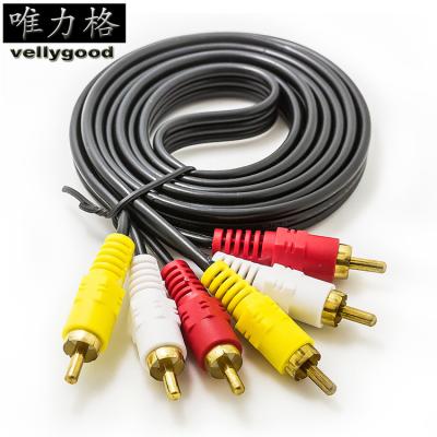 China Speaker Audio Video RCA Cable 3RCA to 3RCA Compound AV Cable Compatible with Set Top Box Speaker Amplifier DVD Player for sale