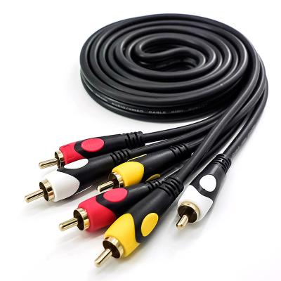 China COMPUTER Black 3.5mm 3rca Audio Video Cable To 3rca Stereo Cable For Computer Video Game Player for sale