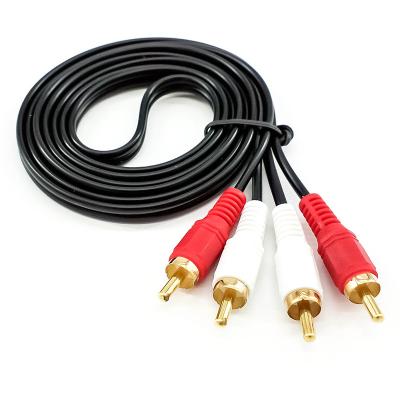 China Speaker 2RCA Male To Male Stereo Audio Cable 2RCA Gold Plated For HDTV Home Theater Game Console HiFi Systems for sale