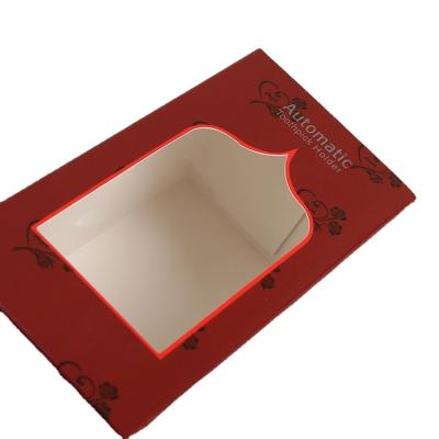 China Recycled Materials 350gsm Glossy Eco Friendly Packaging Cardboard Box With PVC Clear Window for sale