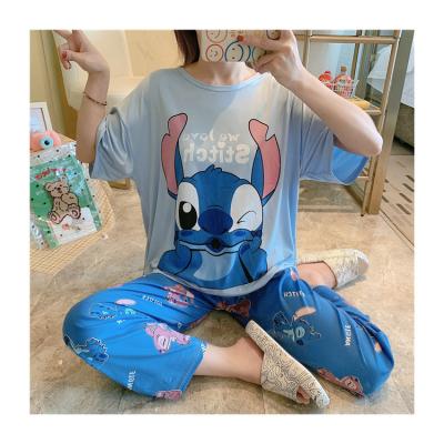 China Wholesale Cheap Soft Short Sleeve Loungewear Pajamas Pijama Mujer Pajama Women Homewear Summer Sleepwear Two Piece Set QUICK DRY Pajamas for sale