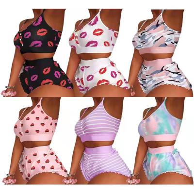 China Factory wholesale clothing shorts QUICK DRY and grow 2 piece heart key pajamas for women set for sale