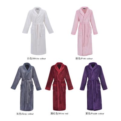 China Women's long robe thermal sleepwear flannel pajamas hotel bathrobe men's and women's nightgown autumn and winter long for sale