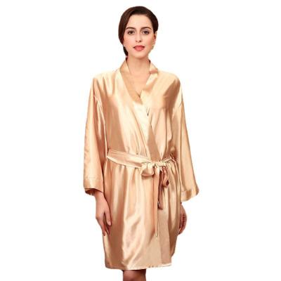 China Women's Long Robe Luxury Sleepwear Bride Bridesmaid Solid Color Pajamas Hot Selling Ice Silk Women's QUICK DRY Large for sale