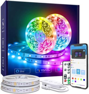 China Residential Smart Wireless Light Music Amazon Alexa Google Assistant RGBIC WiFi LED Strip Lights 5050 Disco DJ Sync for sale