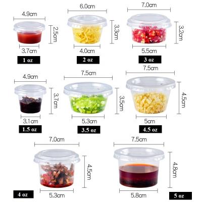 China Good 1/1.5/2/3/3.5/4/4.5/5 Ounce Disposable Plastic Sauce Sealing Cup for sale