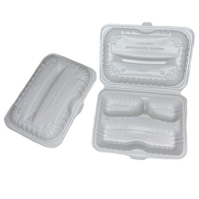 China Disposable Lunch Box Freshness Preserving Production 3 - Lattice Fast Food Clamshell Food Container for sale