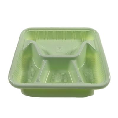 China 4 Compartment Food Bowl Factory Direct Selling Storage Boxes And Trash Bins Green Environmental Plastic Safe Disposable Food Containers for sale