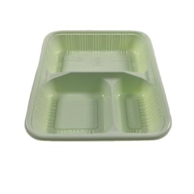 China Microwavable Disposable PP Plastic Container 3 Compartmer Square Environmental Protection Food Bowl for sale