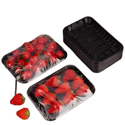 China Greengrocery 1912 Environmental Protection Customized Black Disposable Fruit Packaging Pet Blister Plastic Trays For Food for sale