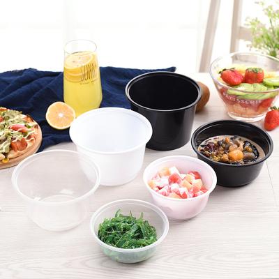 China Environmental Protection Food Meal Fruit Container Box Microwavable Disposable Tableware 12 Ounces Around Bento Lunch Boxes for sale