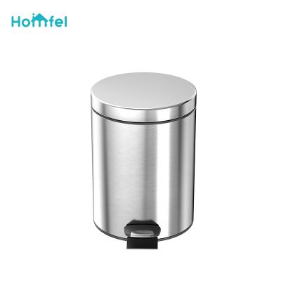 China Armor Serie Entry Level Pedal Bin Entry Level Round Form Staineless Steel Bin With Quiet-end Lid for sale