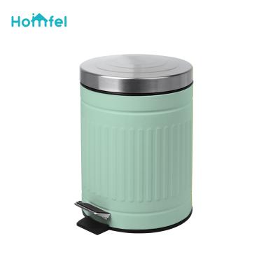 China Entry-Level Powder Coating Pedal Trash Can Durable Round Trash Can With Removable Inner Bucket for sale