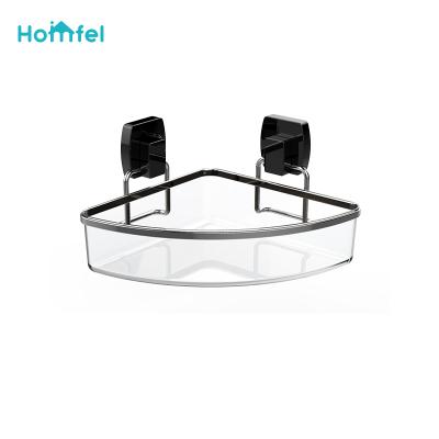 China Sustainable Bathroom Storage Iron Grid Black Electrophoresis Suction PS Box for sale