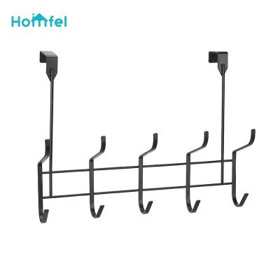 China Clothing Over The Door Hooks Four Five Wooden Hooks Entryway Kitchen Hang Clothes Hat Purse Bag Hooks Door Hangers Chrome Plate for sale