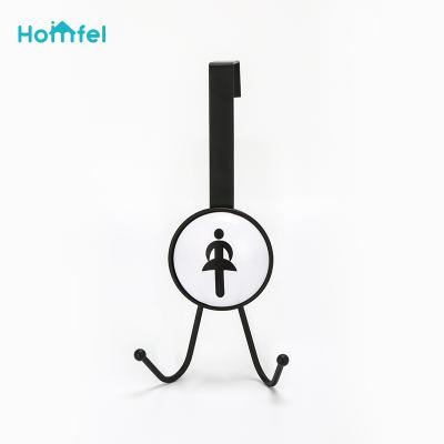 China Clothing Over The Door Hooks Door Hangers Kitchen Bathroom Hang Clothes Hat Purse Bag Wooden Hooks Chrome Plate for sale