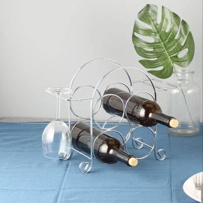 China Modern Home Metal Wine Rack Rack Metal Wine Racks Water Bottle Rack Tabletop Display Rack for sale