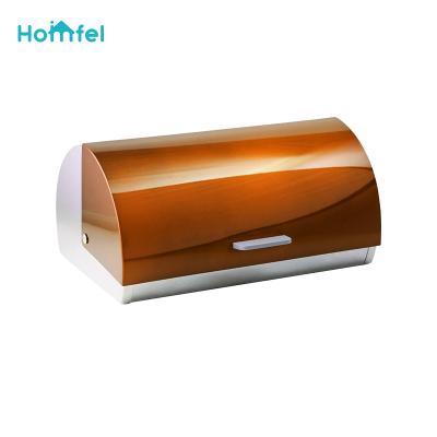 China Modern Storage Style Metal Bread Bin For Kitchen Countertop Storage Easy Bread Box for sale