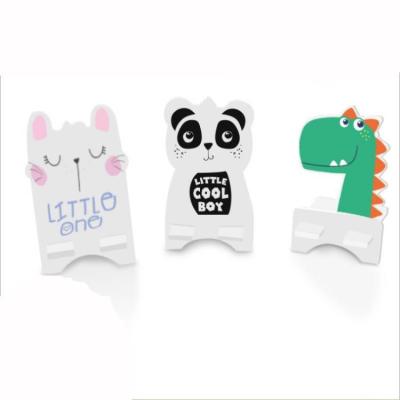 China Portable Cute Cartoon Desktop Mobile Phone Stand Mobile Phone Stand Mobile Phone Holder Wooden Animal Lazy Stand for sale