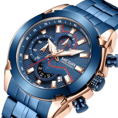 China Big Dial Automatic Date Calendar Men's Watch Steel Band Business Quartz Luminous Waterproof Watch for sale