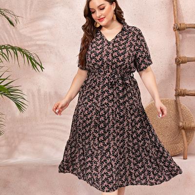 China Breathable Women Summer Dresses Sunbathing Mini Dress Vestidos Plus Size Loose Boho Style Floral Print Beach Tunic for sale