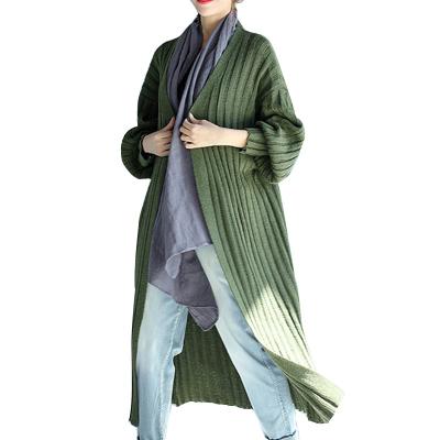 China 2021 Autumn Winter American Vintage Breathable Loose Lantern Sheath Women Long Casual Cardigan Sweater for sale