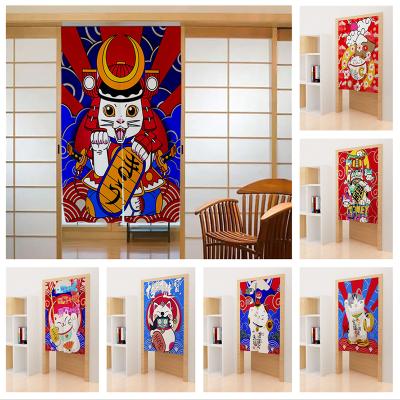 China 3D Printed Japanese Printed Door Curtain Blackout Kitchen Thick Door Curtains For Bathroom Bedroom for sale