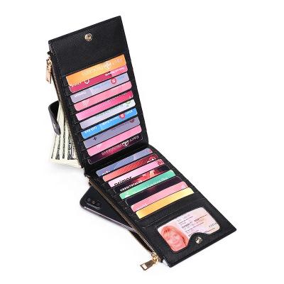 China Factory Fashion Cheap Women's PU Wallet RFID Blocking Multi Card Case Bifold Wallet With Zipper Pocket for sale