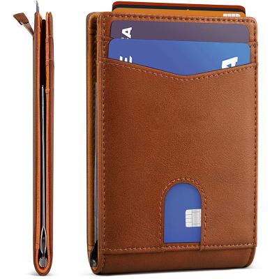 China Hot Selling RFID Bifold RFID Blocking Minimalist Front Pocket Men Slim Wallet Purse for sale