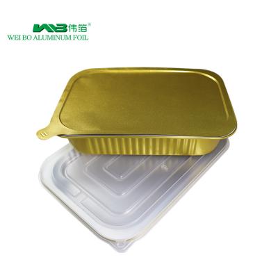 China Hot Sell Square Aluminum Foil Cake Cups Food Packaging Fruit Foil Baking Container With Aluminum Foil Sealing Film for sale