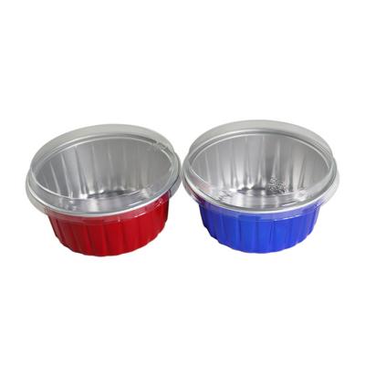 China Size Baking Quality Round Tray Gold Smoothwall Foil Pans Aluminum Foil Disposable Cake Cup for sale