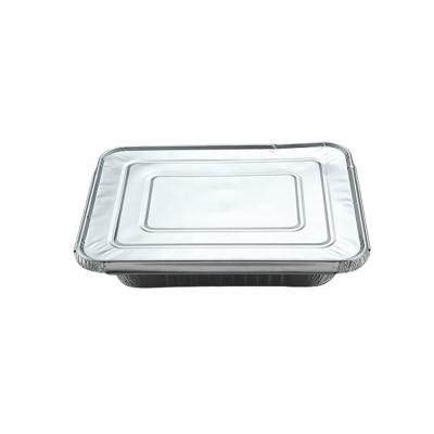 China Fast Food Pans Rectangle Foil Packaging Small Size Aluminum Container Restaurant Foil Container for sale