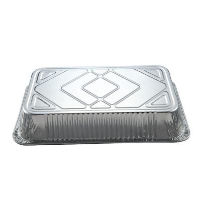 China Disposable Fast Food Foil Packing Container Roasting Large Turkey Foil Tray Aluminum Foil Tray Pizza Pan for sale