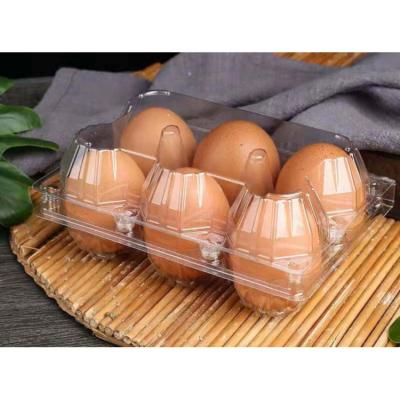 China Wholesale Customizable Clear Customizable Transparent Blister Tray Egg Blister Tray Flip Cover Egg Packaging 6 Grids Square Egg Boxes Egg Tray Material for sale