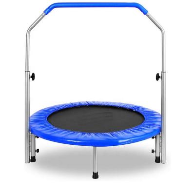 China Without New Protective Net Blue Folding 92cm Mini Trampoline For Gymnastics Exercise Cardio Trampoline for sale