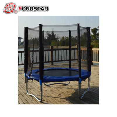 China With Protective Leisure Net Playground Children Blue Trampoline With Mat High Quality Jumping Trampoline for sale