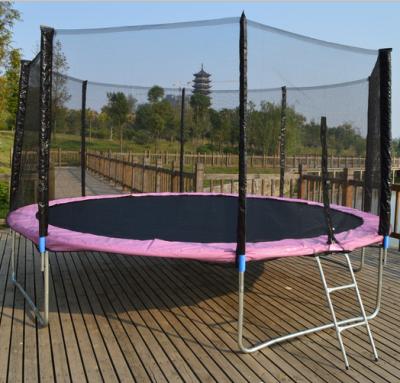 China With protective 14ft bungee trampoline net bed for kids and adults with black pp material jumping mat for sale