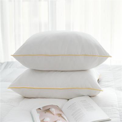 China Cheap GAGA15 233T 100%cotton goose feather pillow satin white piping pillow cheap bed pillow for sale