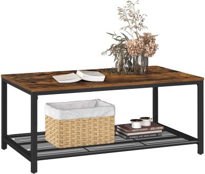 China (Height) Adjustable Home Industrial Coffee Table with Storage Shelf for Living Room and Easy Assembly for sale