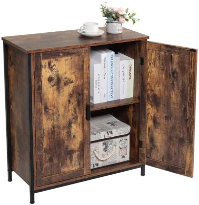 China Viable Free Standing Cabinet With 1 Shelf 2 Doors Cupboard With Metal Frame Media File Storage Cabinet for sale