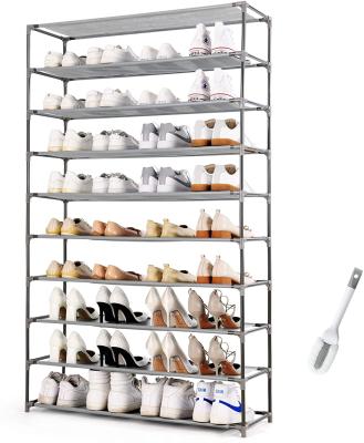 China Custom Home Convertible 10 Layer 50 Pair Shoe Rack, Layer Independent, Space Saving for sale