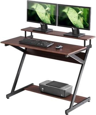 China 2 Monitor Adjustable Single Shelf Bottom (Other) Storage Shelves Computer Desk for Small Spaces Compact Study Writing Table for Home Office for sale