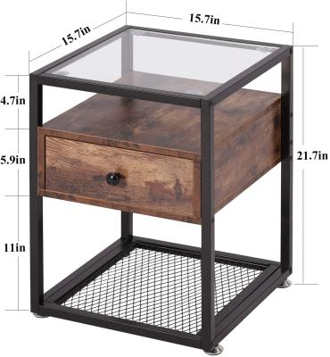 China K/D Living Room Side Table With Storage Compartment End Table Small Nightstand Living Room Bedroom for sale